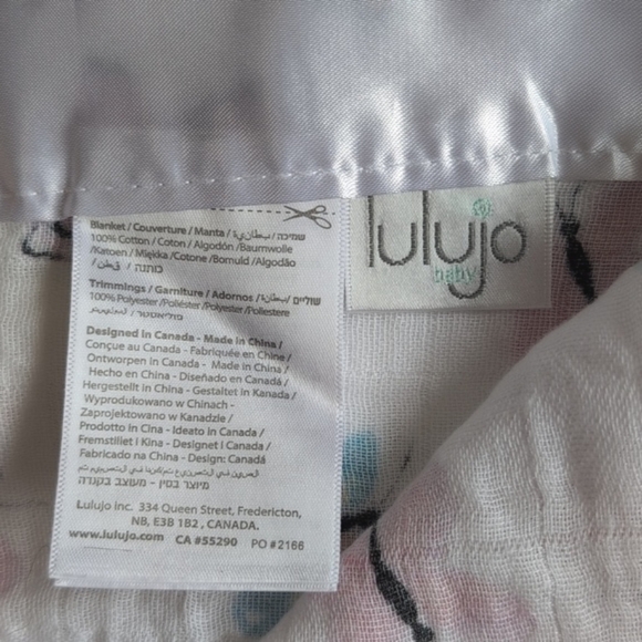 lulujo 2-pack butterfly baby security lovey blankets soft breathable cotton - Picture 2 of 3